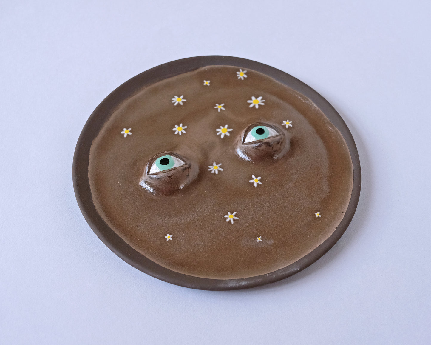 Black Eyed Plate with Small Flowers #1