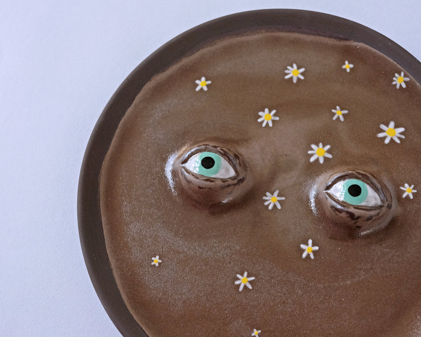 Black Eyed Plate with Small Flowers #1