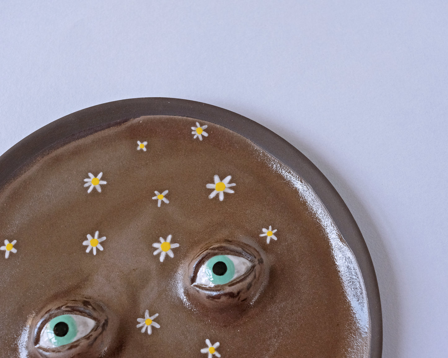 Black Eyed Plate with Small Flowers #1