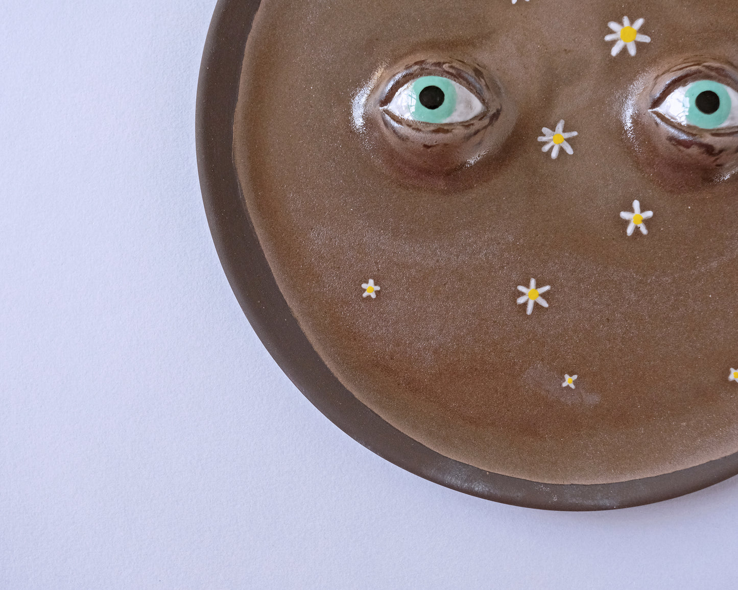 Black Eyed Plate with Small Flowers #1