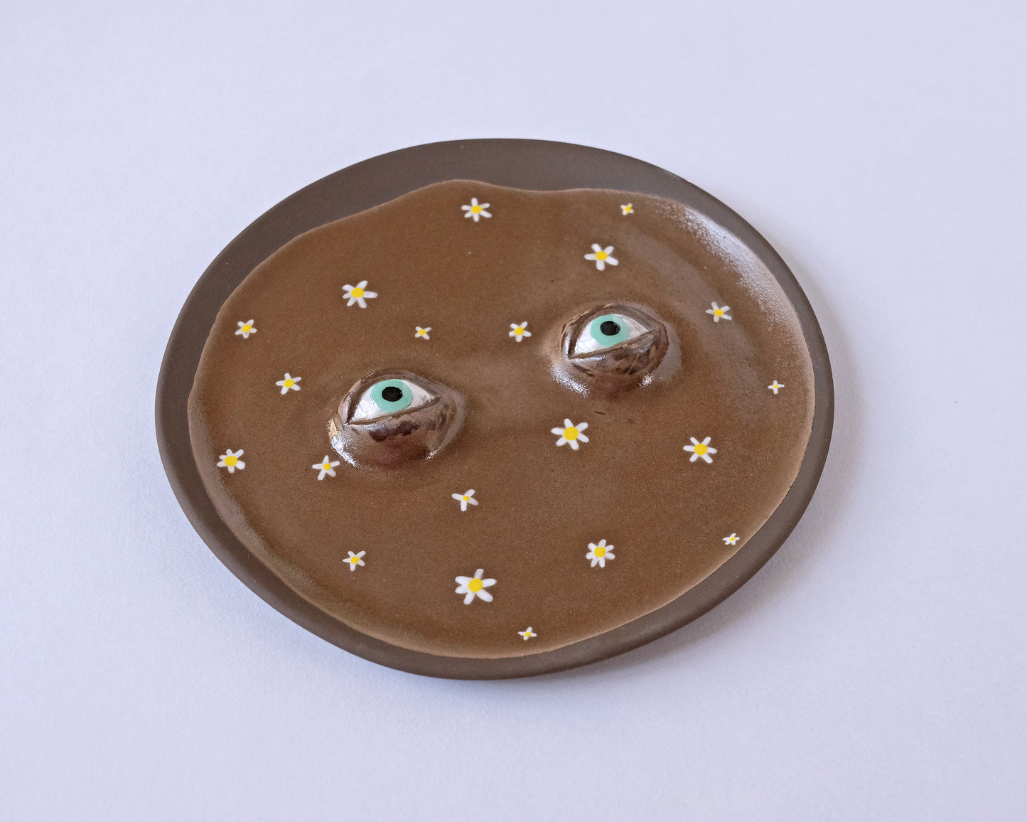 Black Eyed Plate with Small Flowers #2