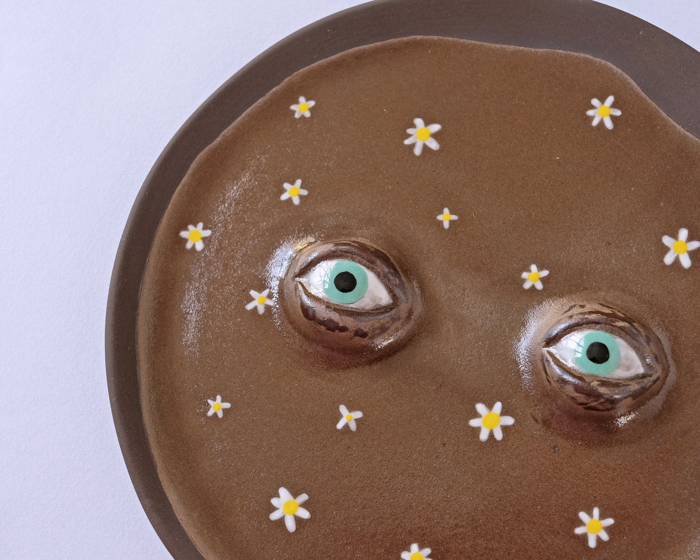 Black Eyed Plate with Small Flowers #2