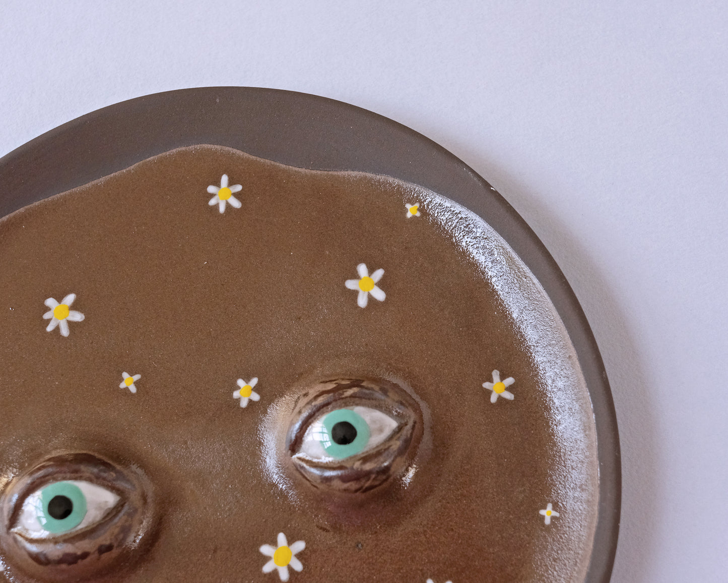 Black Eyed Plate with Small Flowers #2