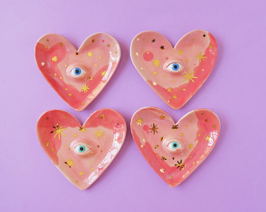 Heart Plate with golden stars - DISCOUNT!