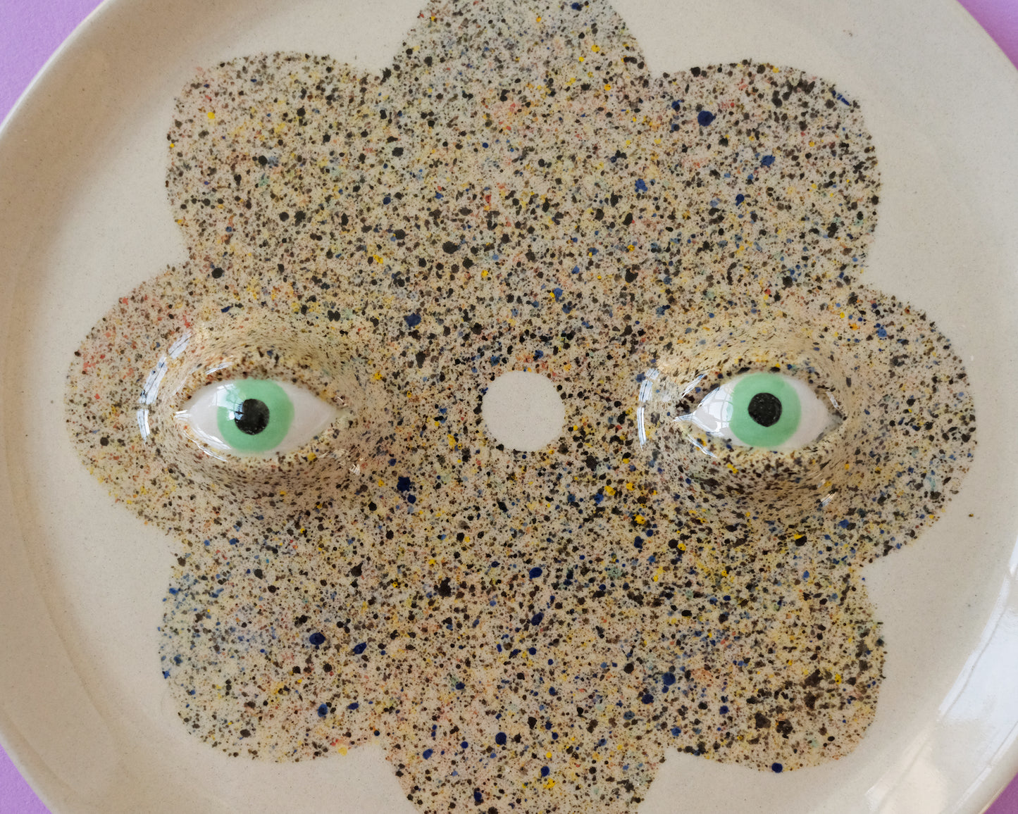 Eyed Plate with a Spray Flower