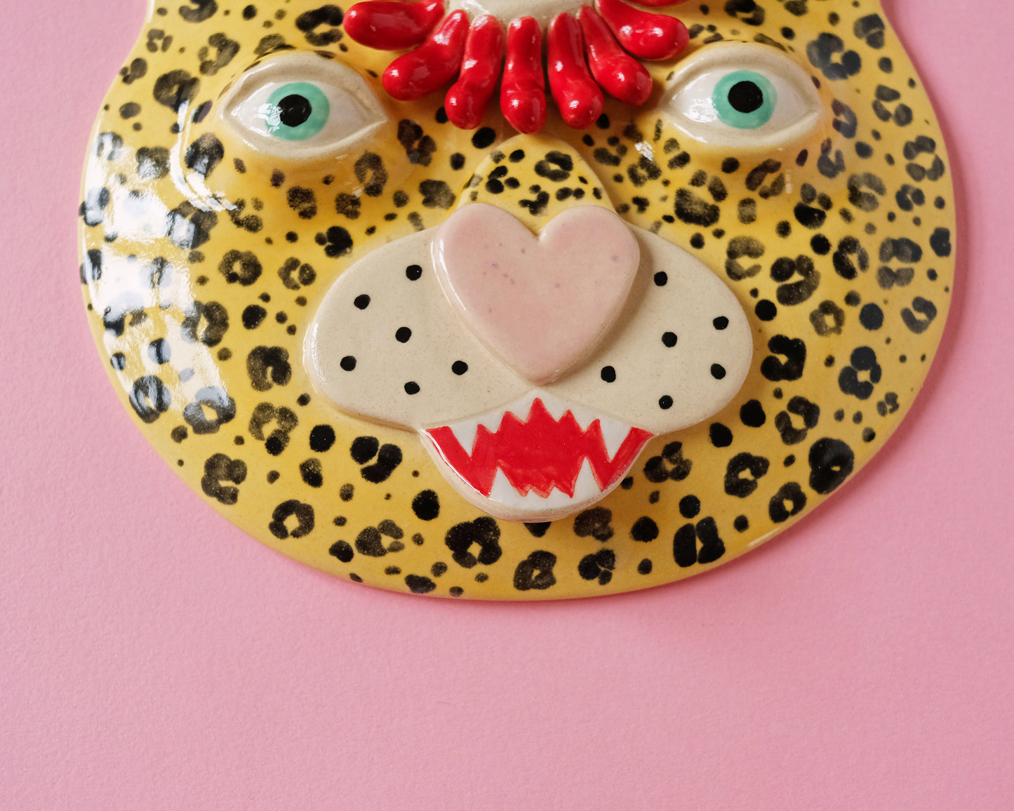 Flower Leopard Wall Mask (Red Flower)