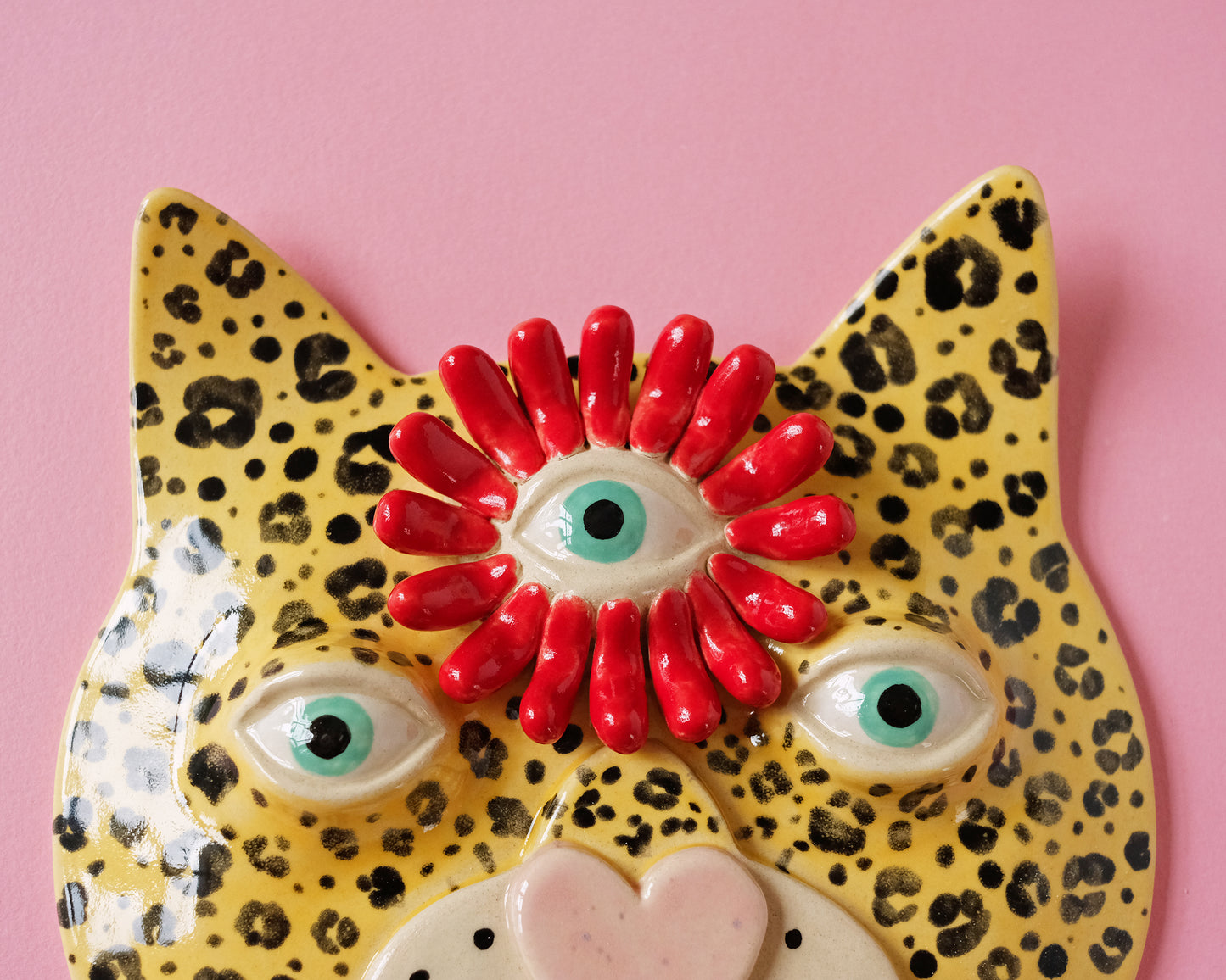 Flower Leopard Wall Mask (Red Flower)