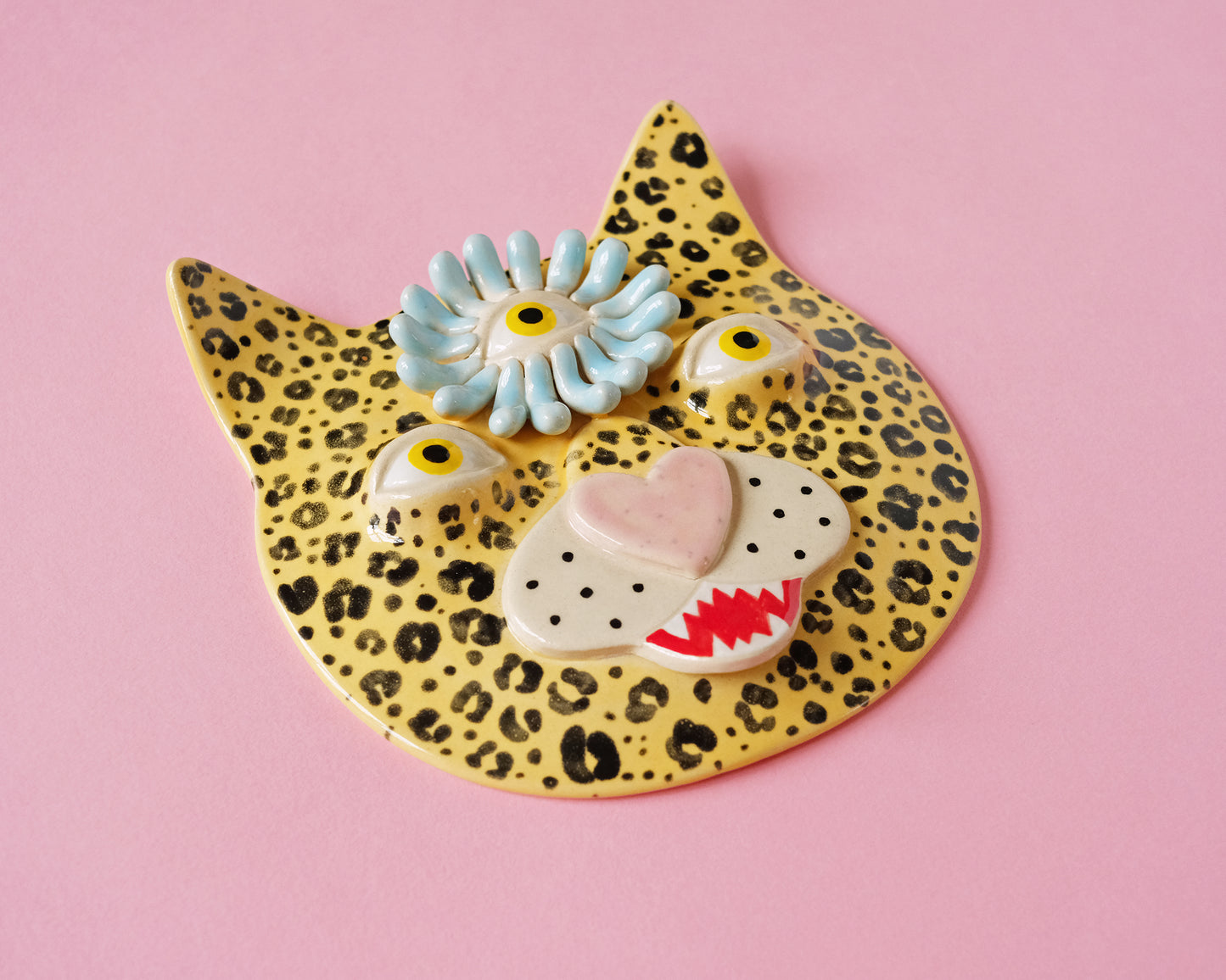 Flower Leopard Wall Mask (Blue Flower)