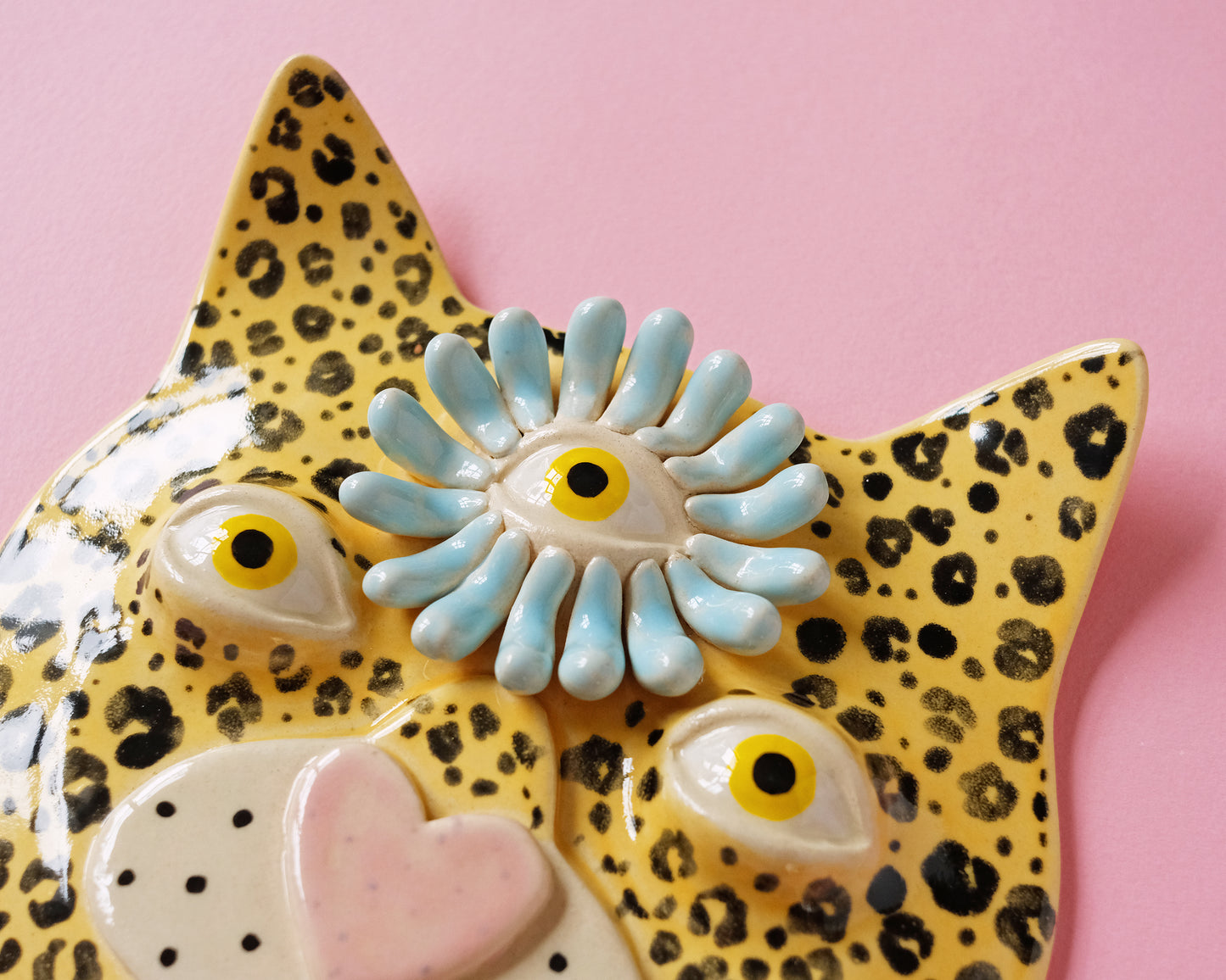 Flower Leopard Wall Mask (Blue Flower)