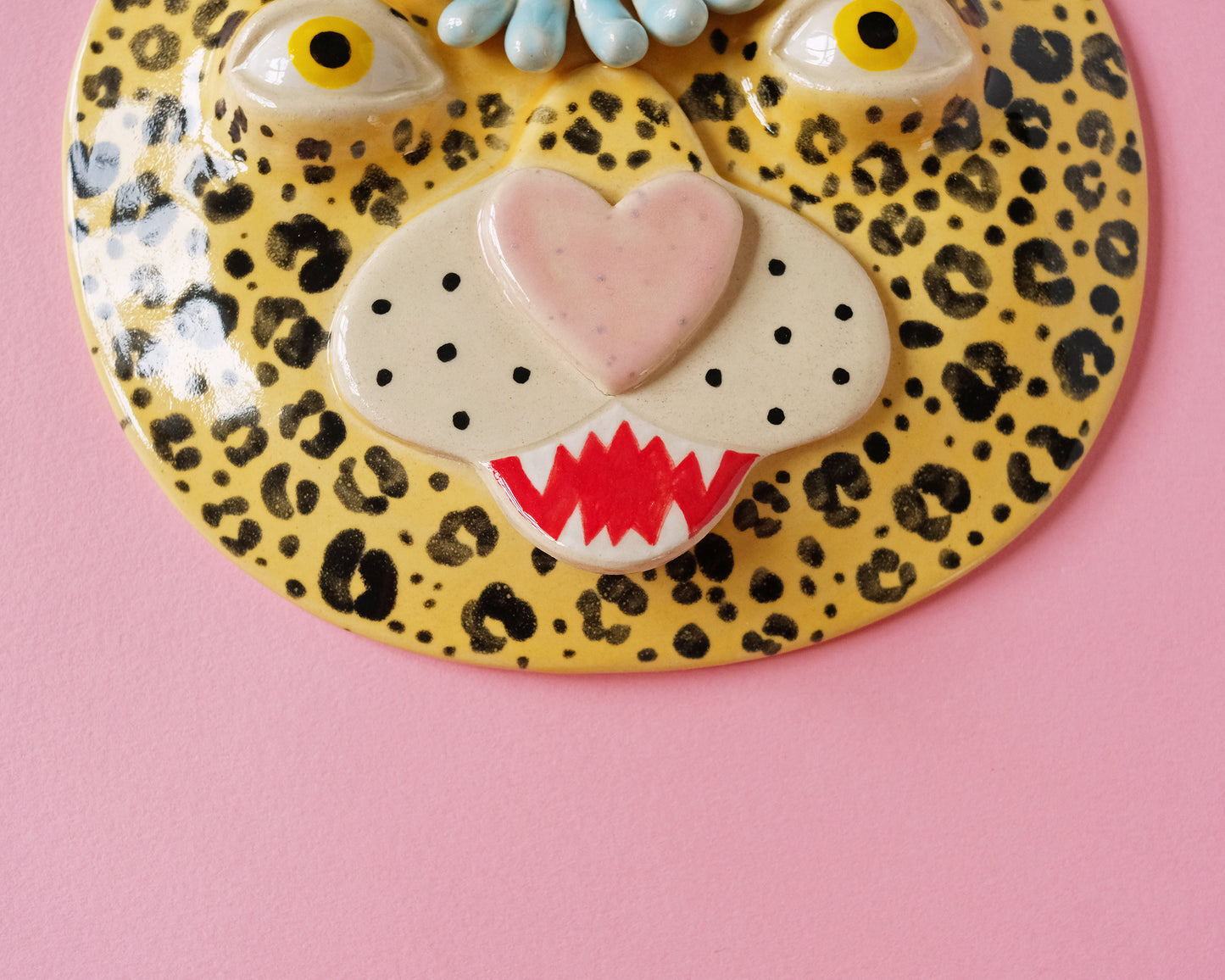 Flower Leopard Wall Mask (Blue Flower)