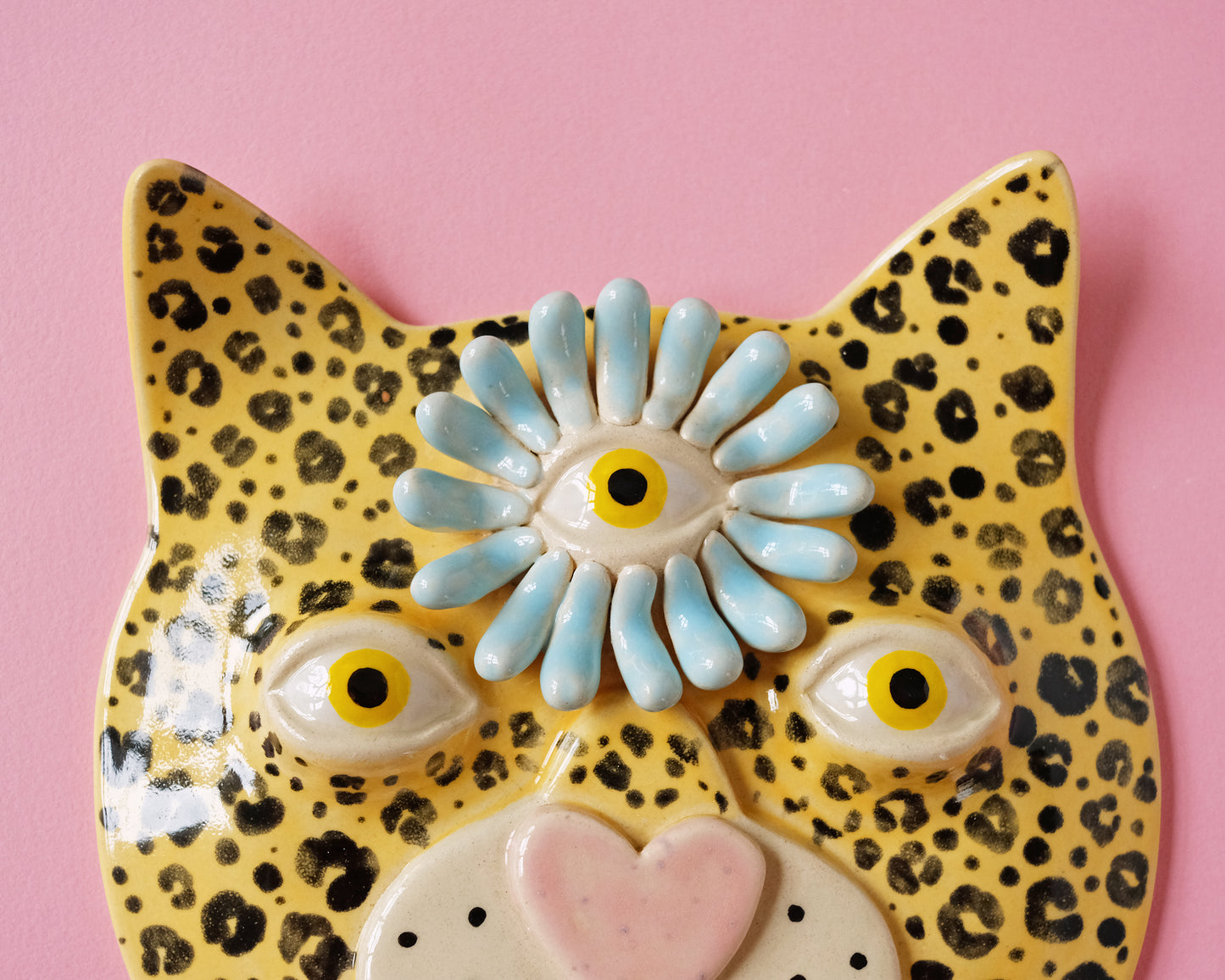 Flower Leopard Wall Mask (Blue Flower)