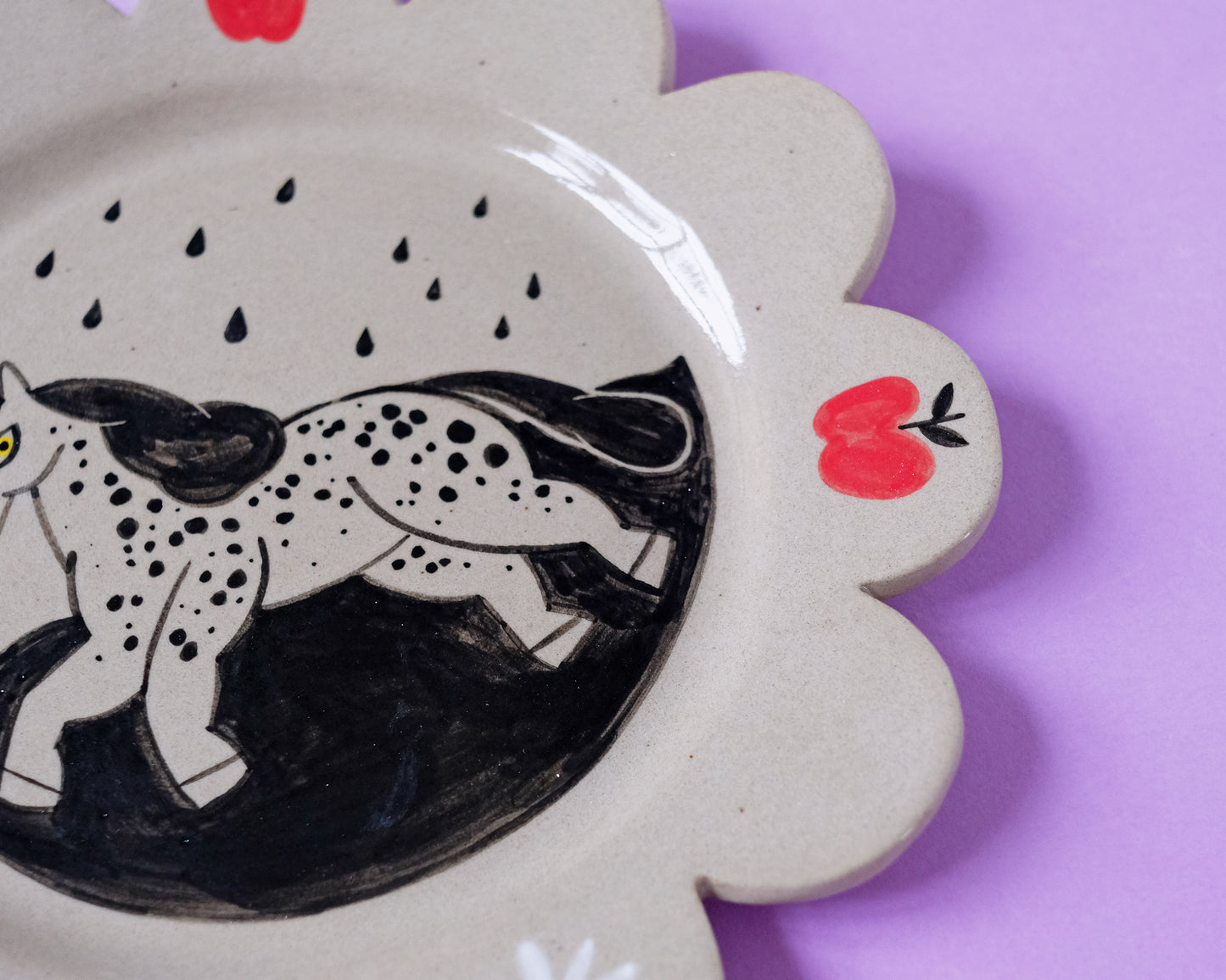 Flower Plate Swimming Horse