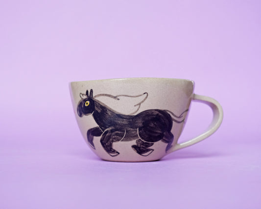 Cup with a Flower and 2 Running Horses