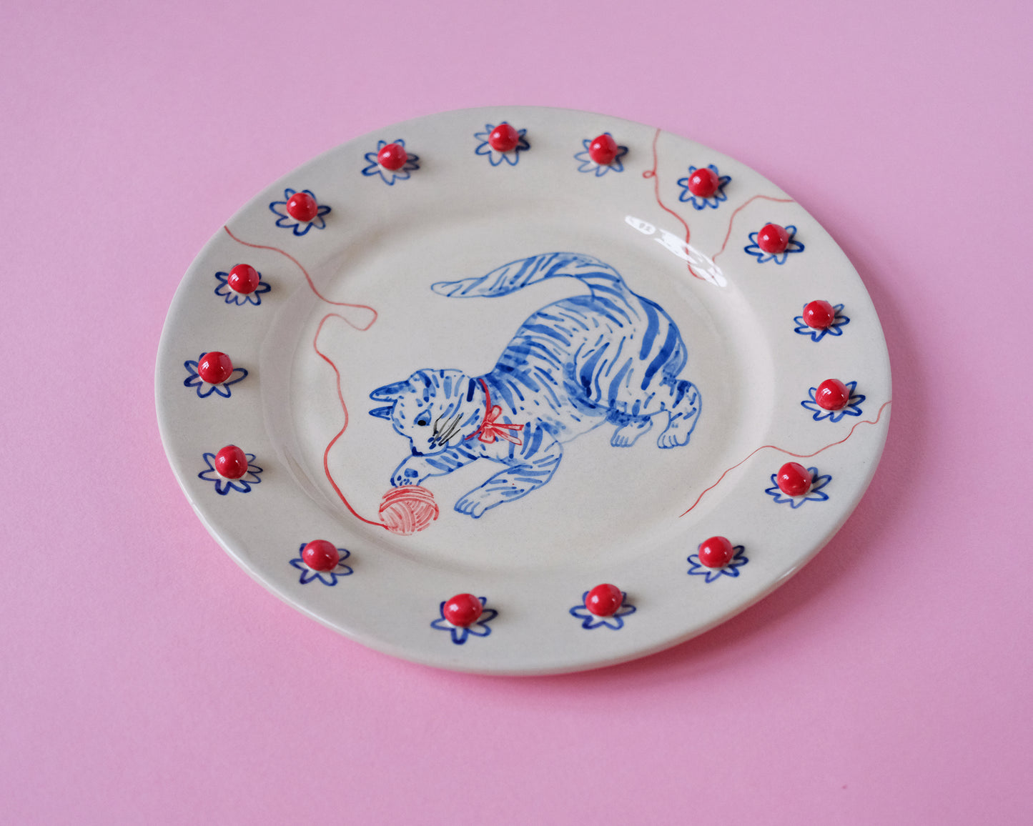 The Playing Cat Plate #1