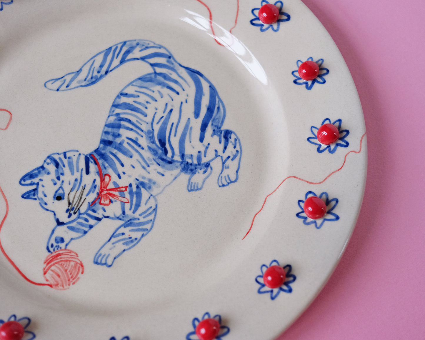 The Playing Cat Plate #1