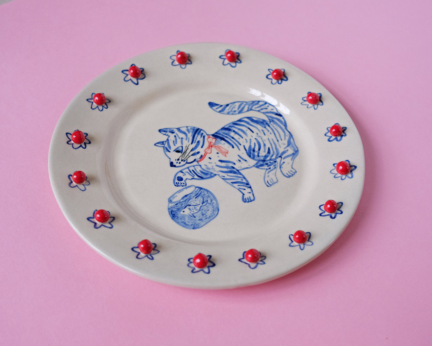 The Playing Cat Plate #2