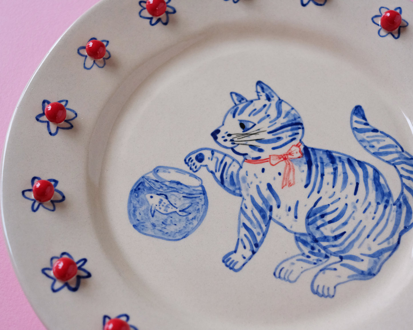 The Playing Cat Plate #2