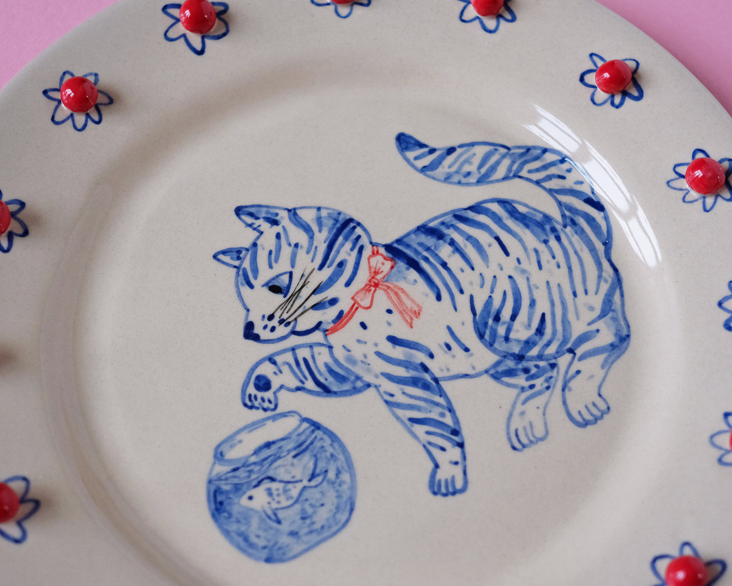 The Playing Cat Plate #2