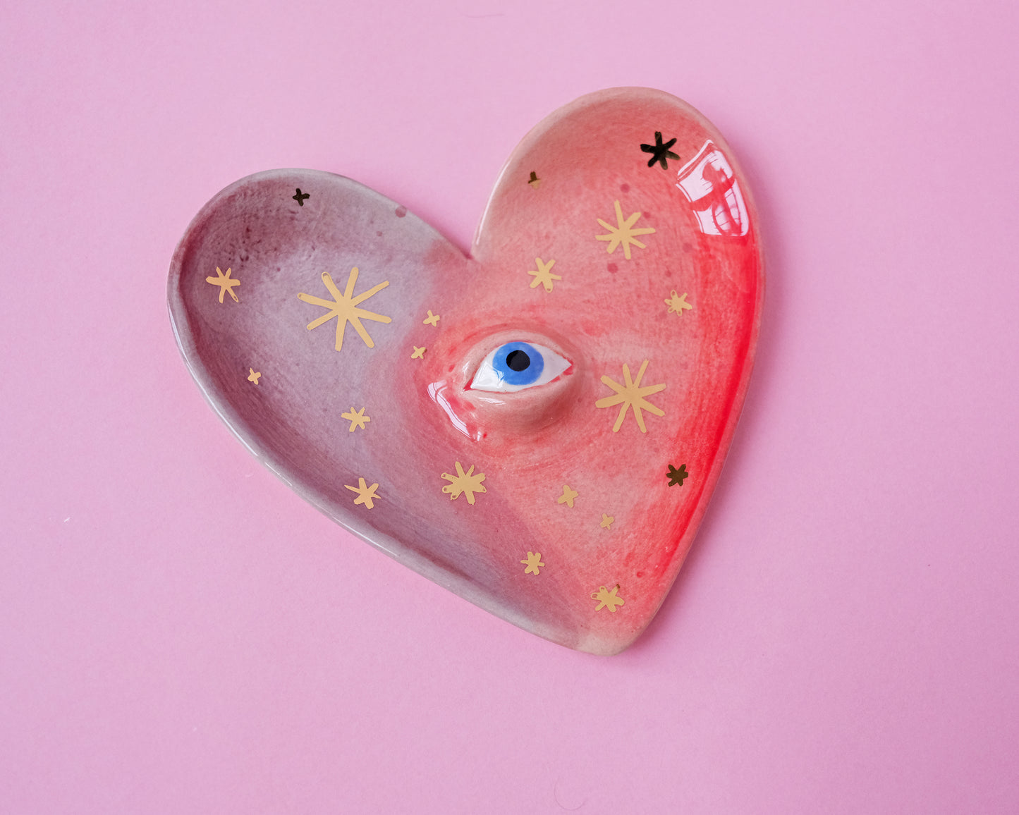 Heart Plates with golden stars