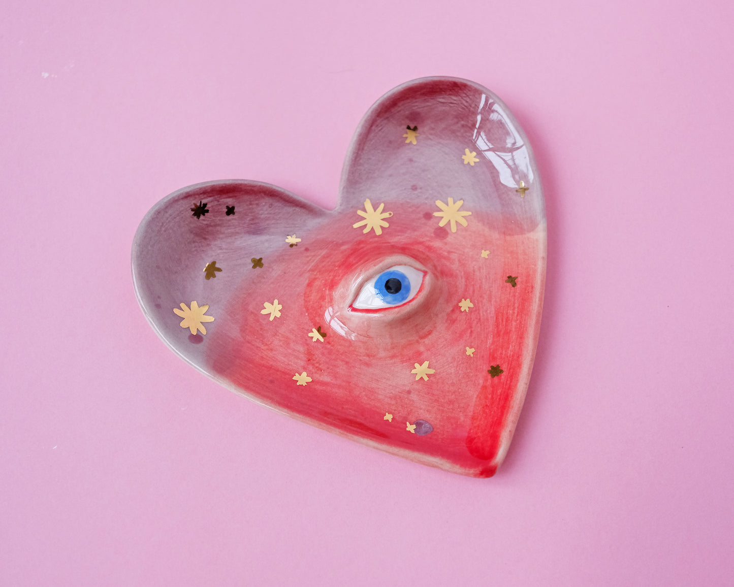 Heart Plates with golden stars