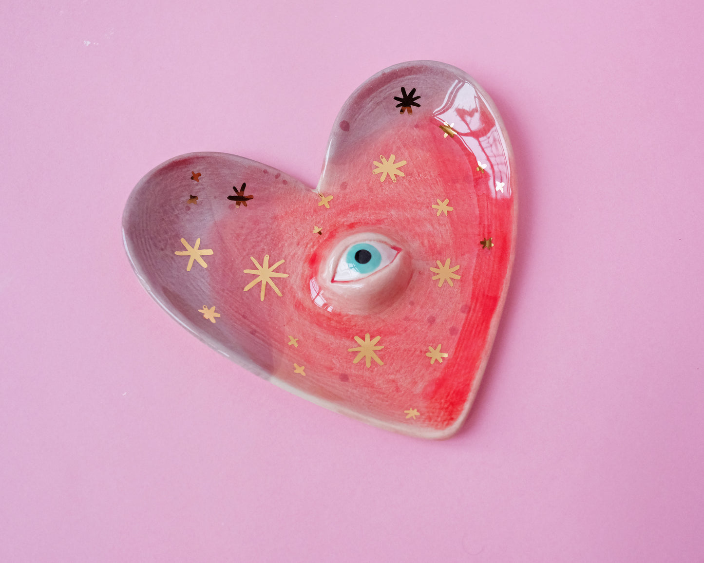 Heart Plates with golden stars