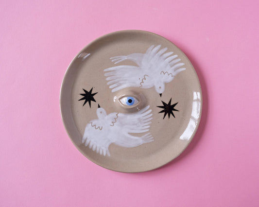 Eyed Plate. Birds and Stars Collection. №4