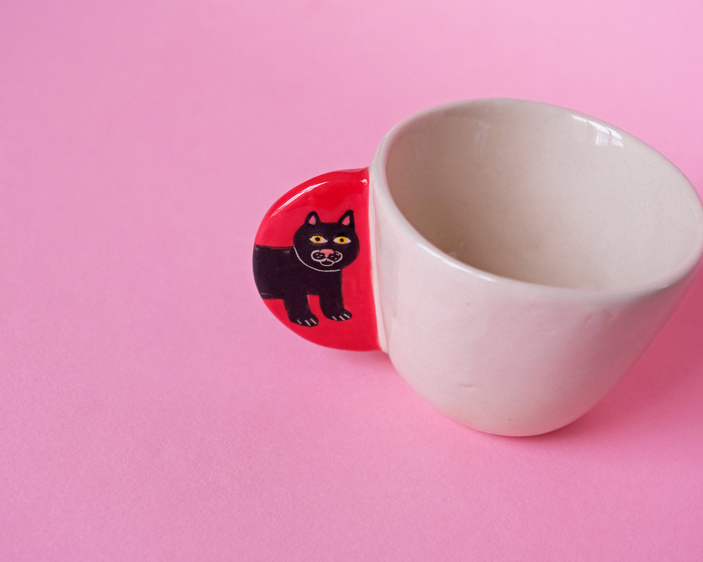 Black cat coffee cup