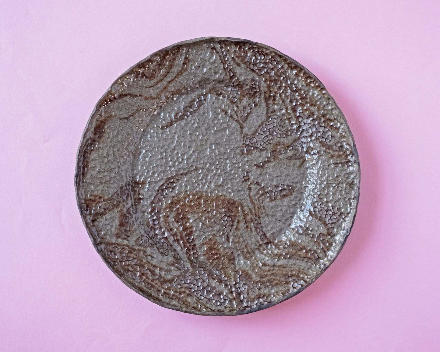 Nerikomi Plate Gray Stone