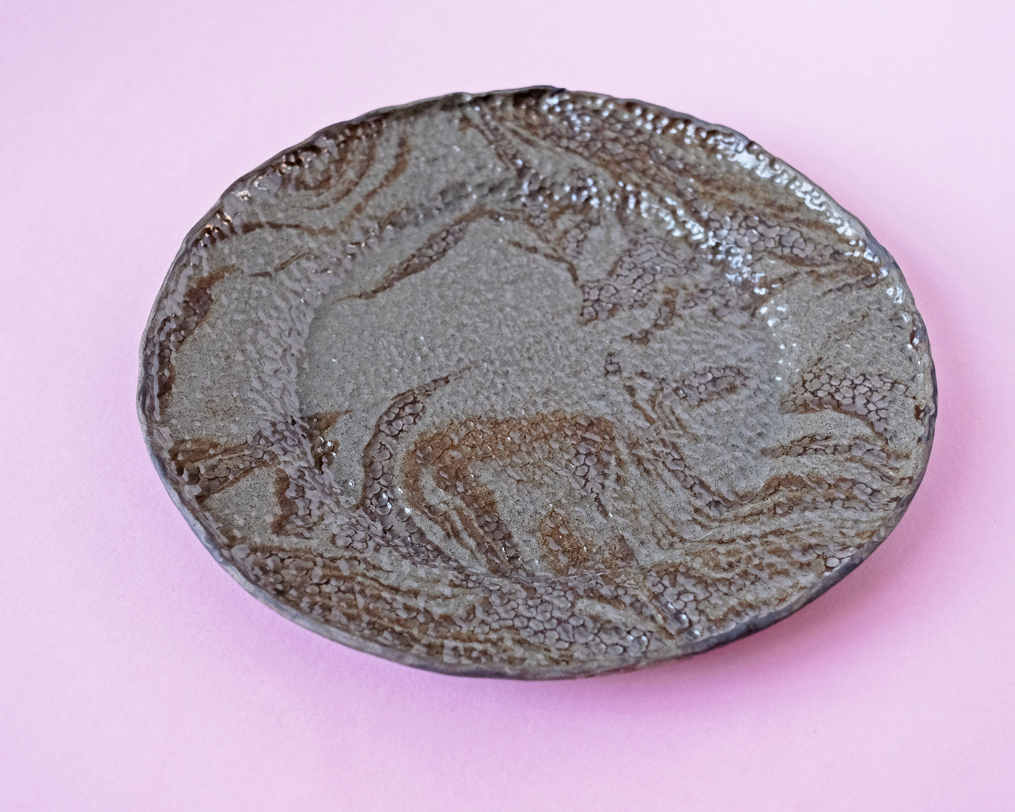 Nerikomi Plate Gray Stone