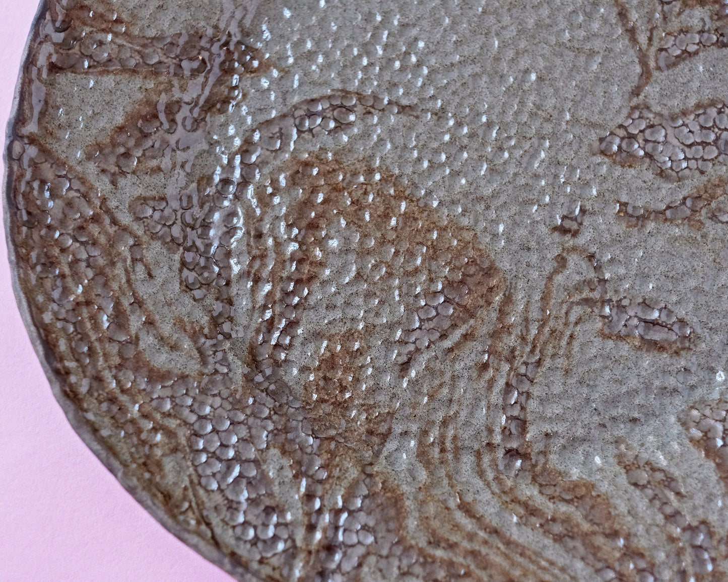 Nerikomi Plate Gray Stone