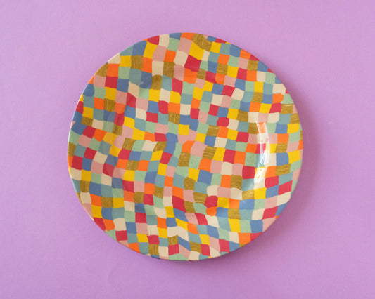 Nerikomi Checkered Big Plate