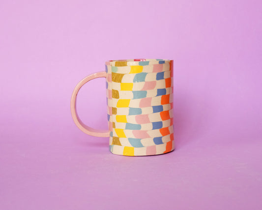 Nerikomi Big Mug Pink Handle