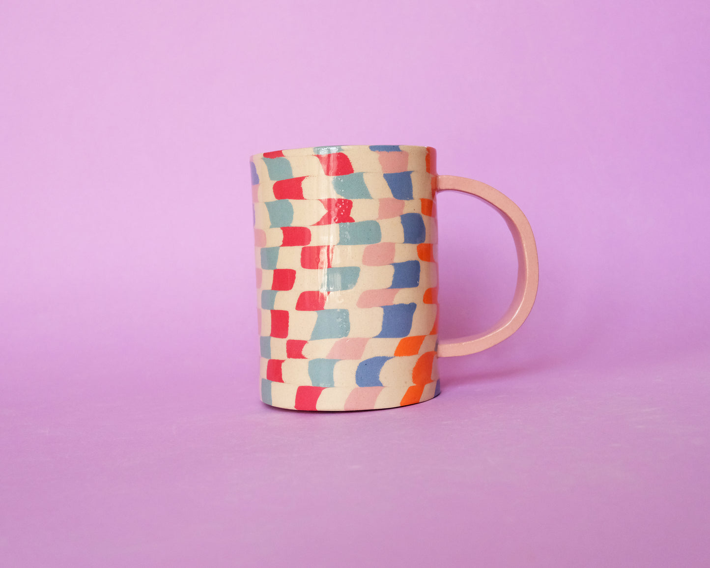 Nerikomi Big Mug Pink Handle
