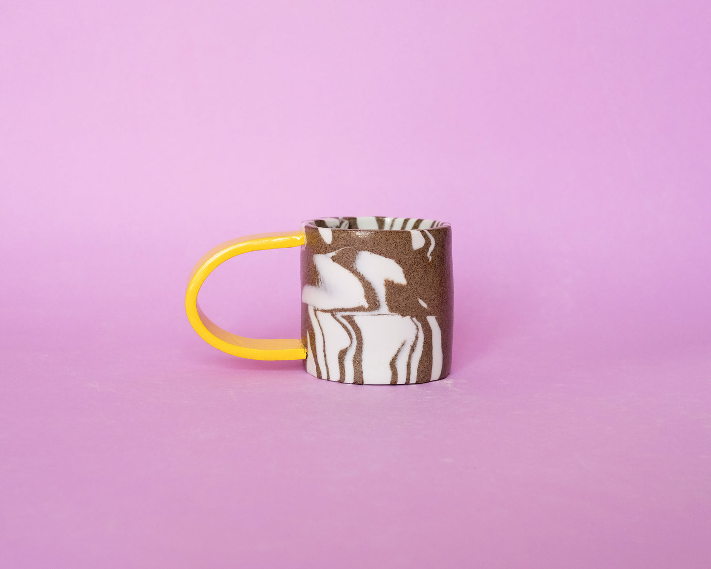 Nerikomi Mug Yellow Handle