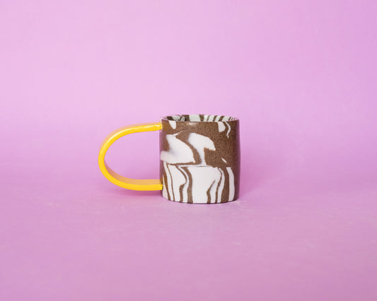 Nerikomi Mug Yellow Handle