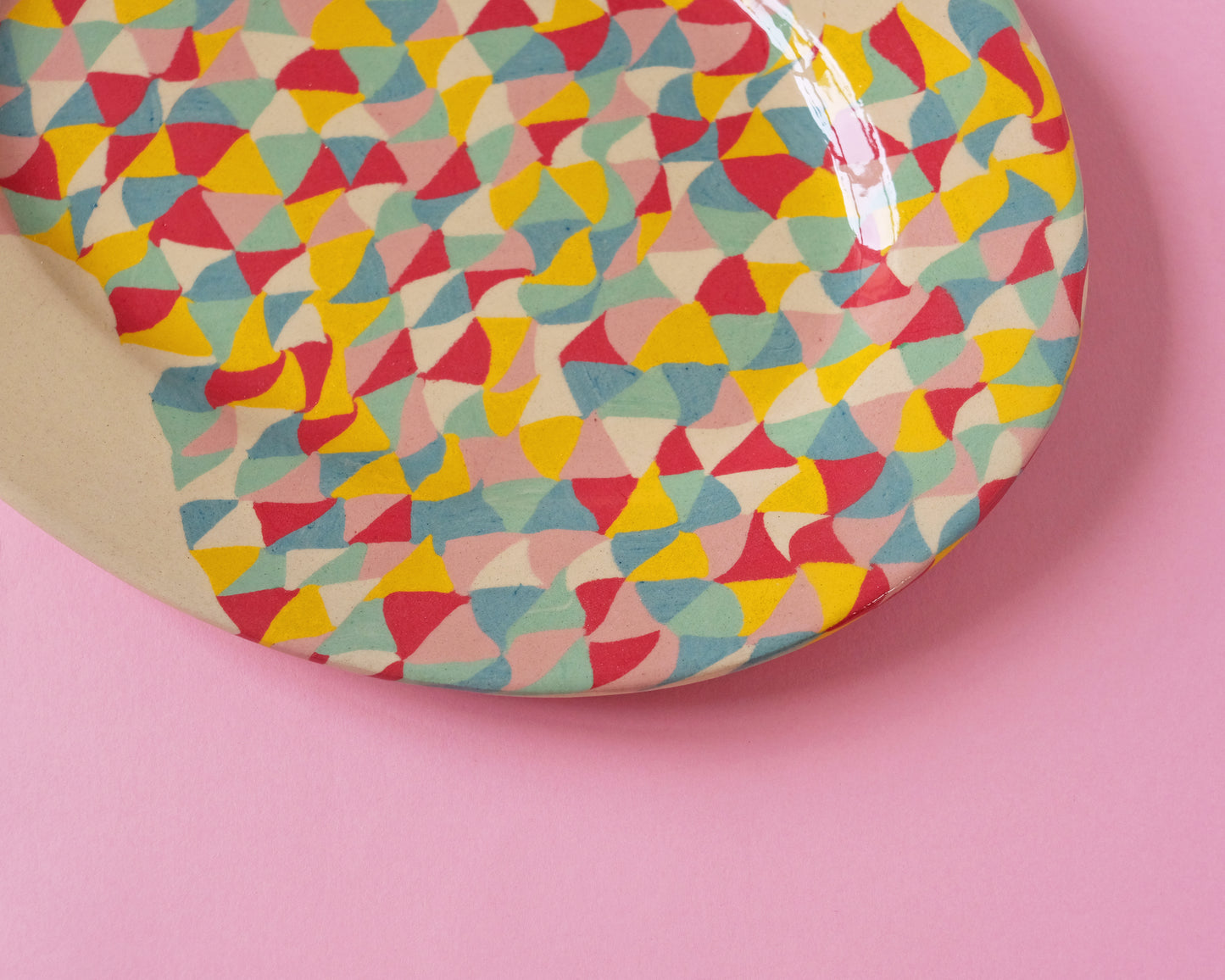 Nerikomi Triangles Oval Plate