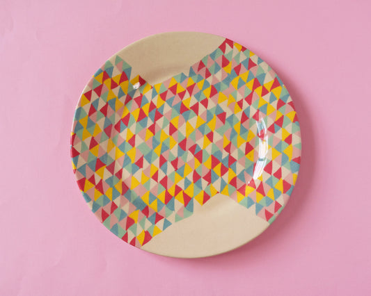 Nerikomi Triangles Big Plate